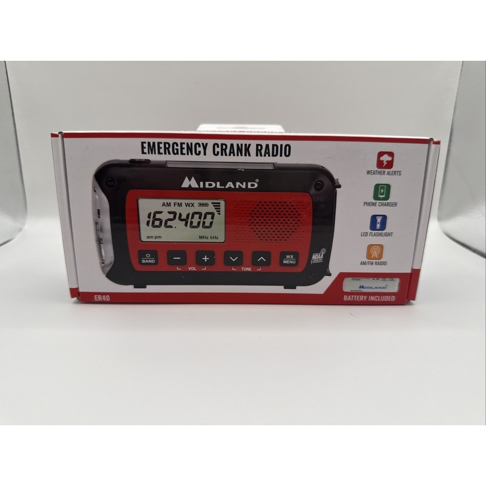 Midland ER40 Emergency Crank Weather Alert Radio w/ Flashlight